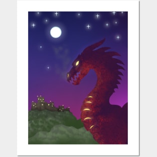 Medieval Dragon Twilight Posters and Art